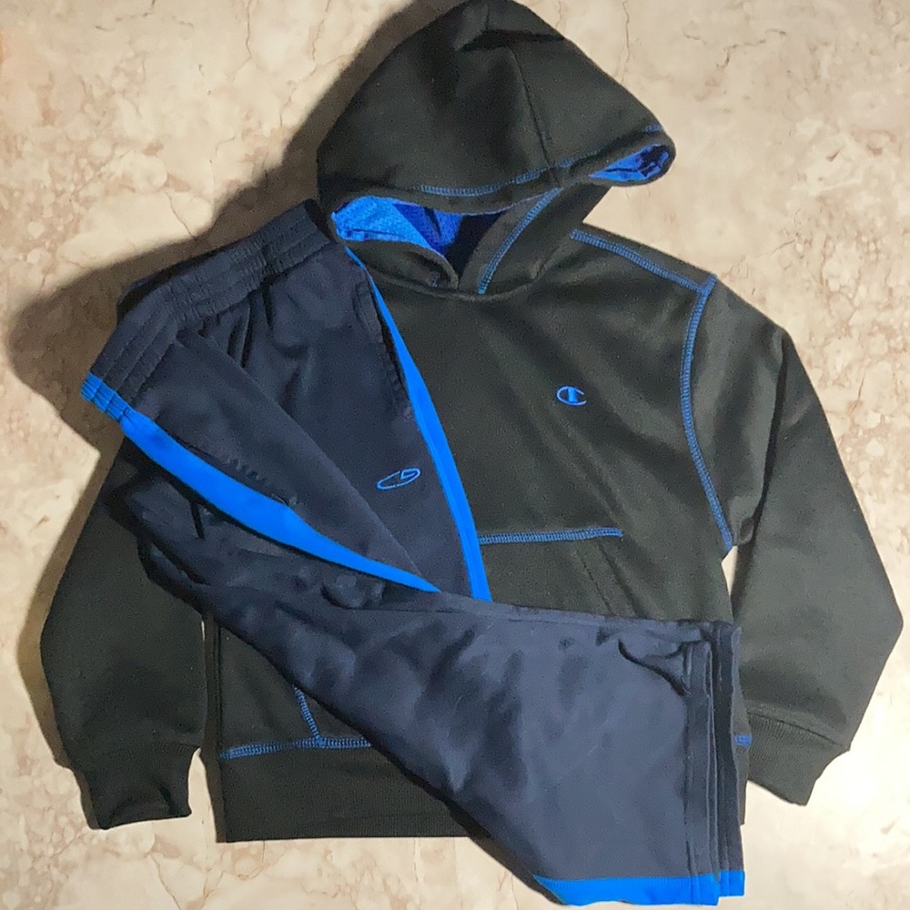 Champion | medium | black, blue | pullover hoodie and pants set for kids